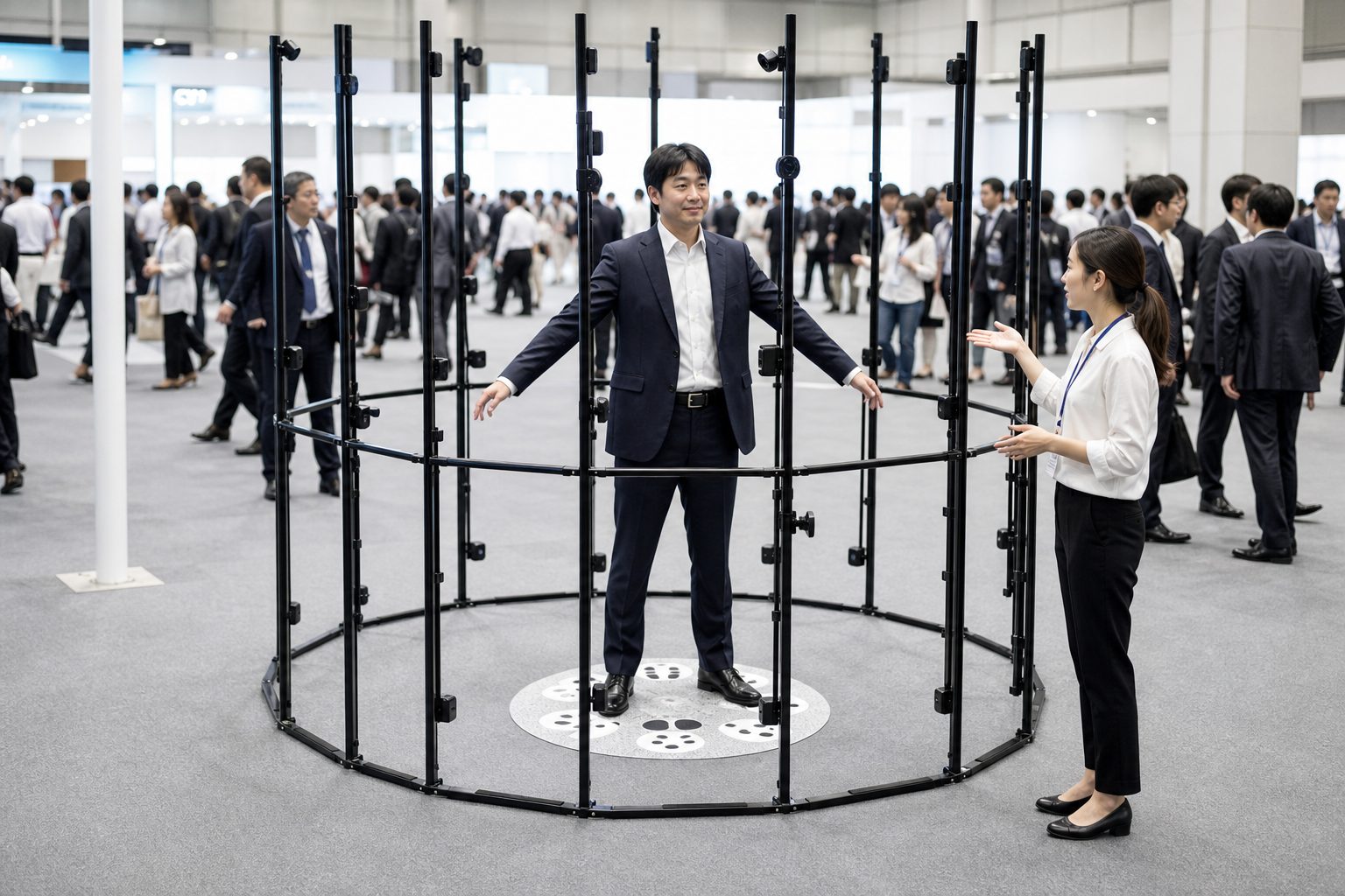 展示会の企業ブースでの3Dスキャン体験（イメージ）
