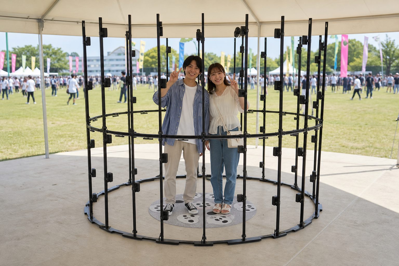 野外フェスでの3Dスキャンブース（イメージ）