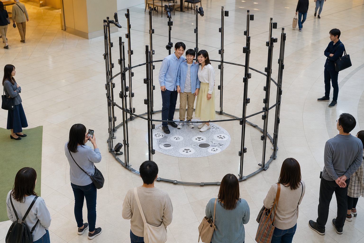 商業施設の催事スペースでの3Dスキャン撮影会（イメージ）
