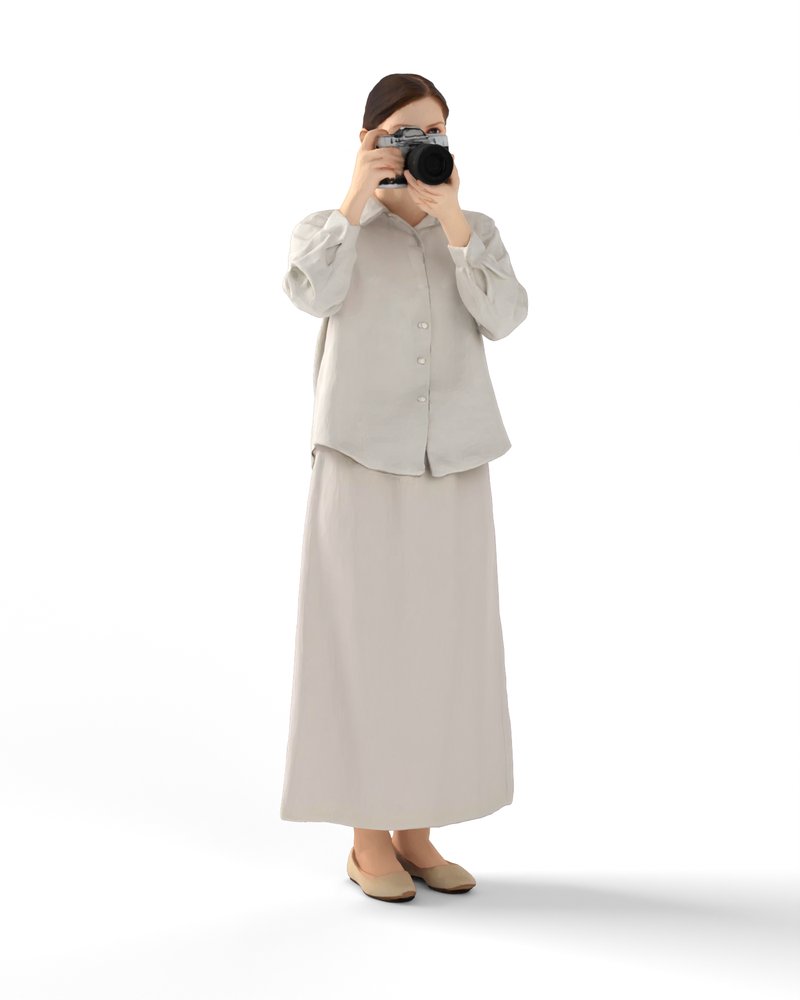 カメラを構える女性