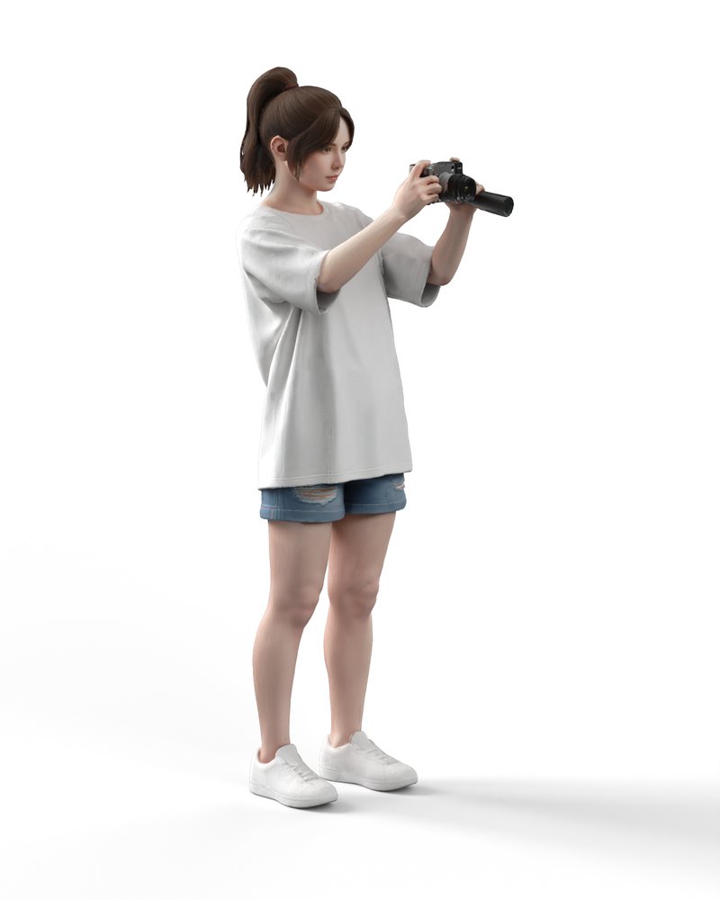 カメラで撮影する女性ファン