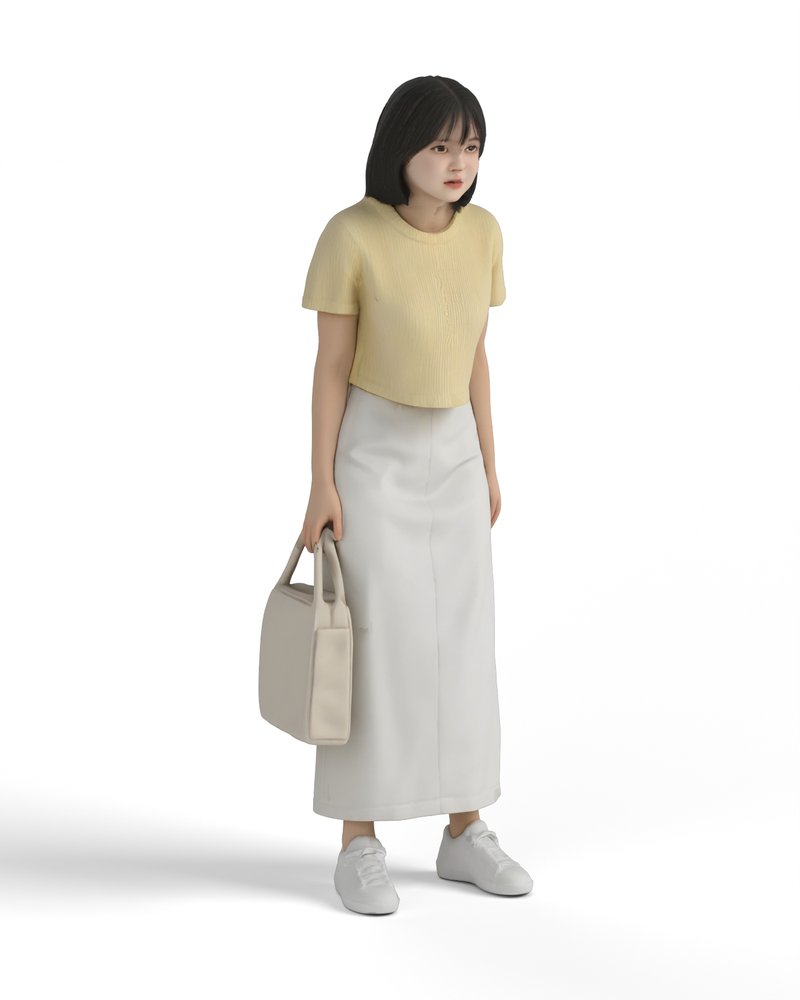 横断歩道を渡る女性