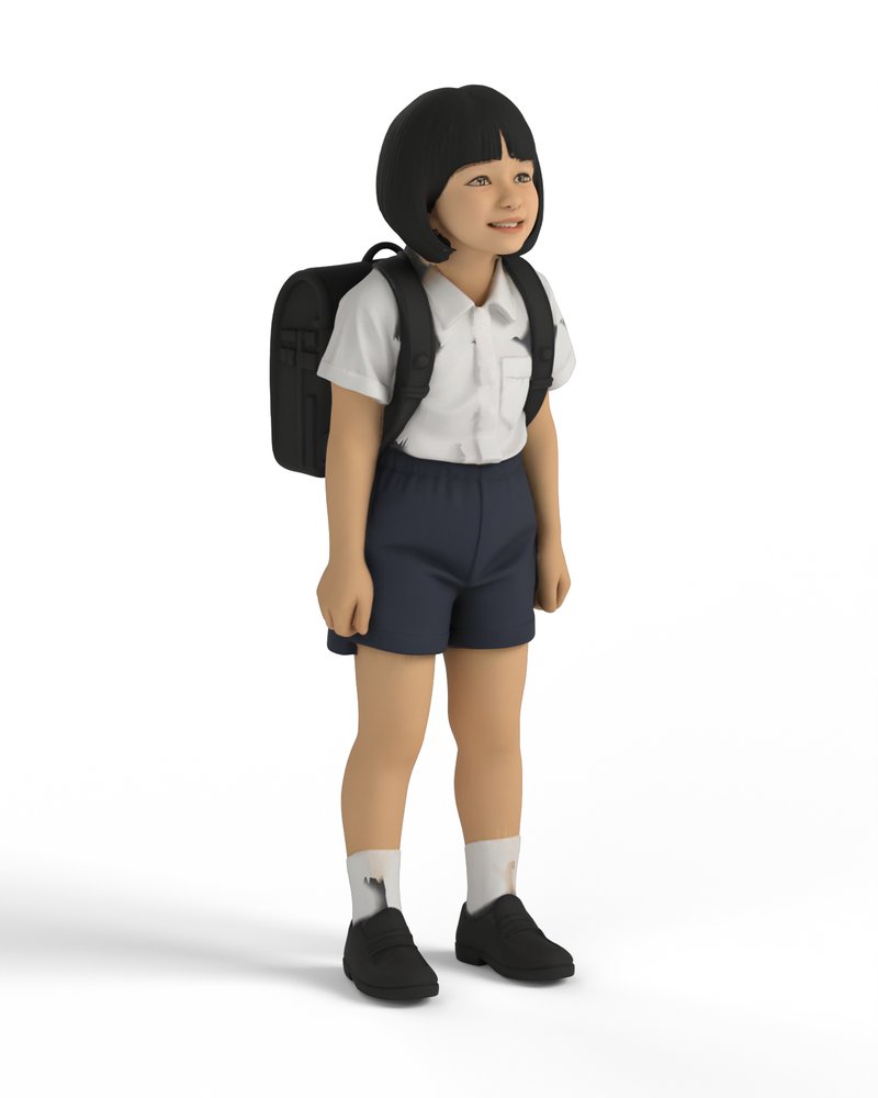 ランドセルを背負って歩き出す小学生