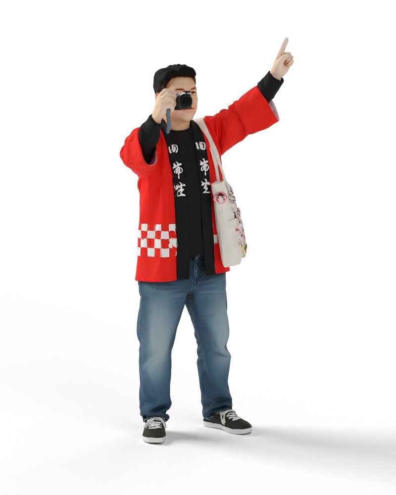 法被を着てカメラを掲げるファン