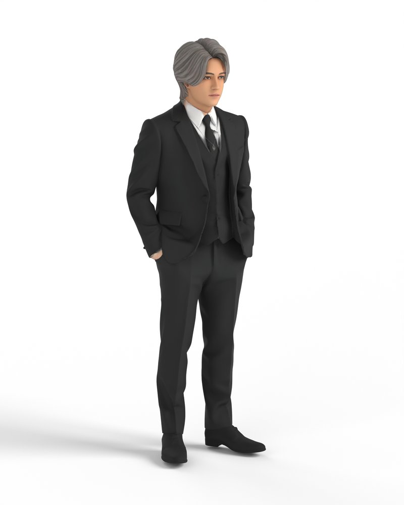 黒スーツの男性