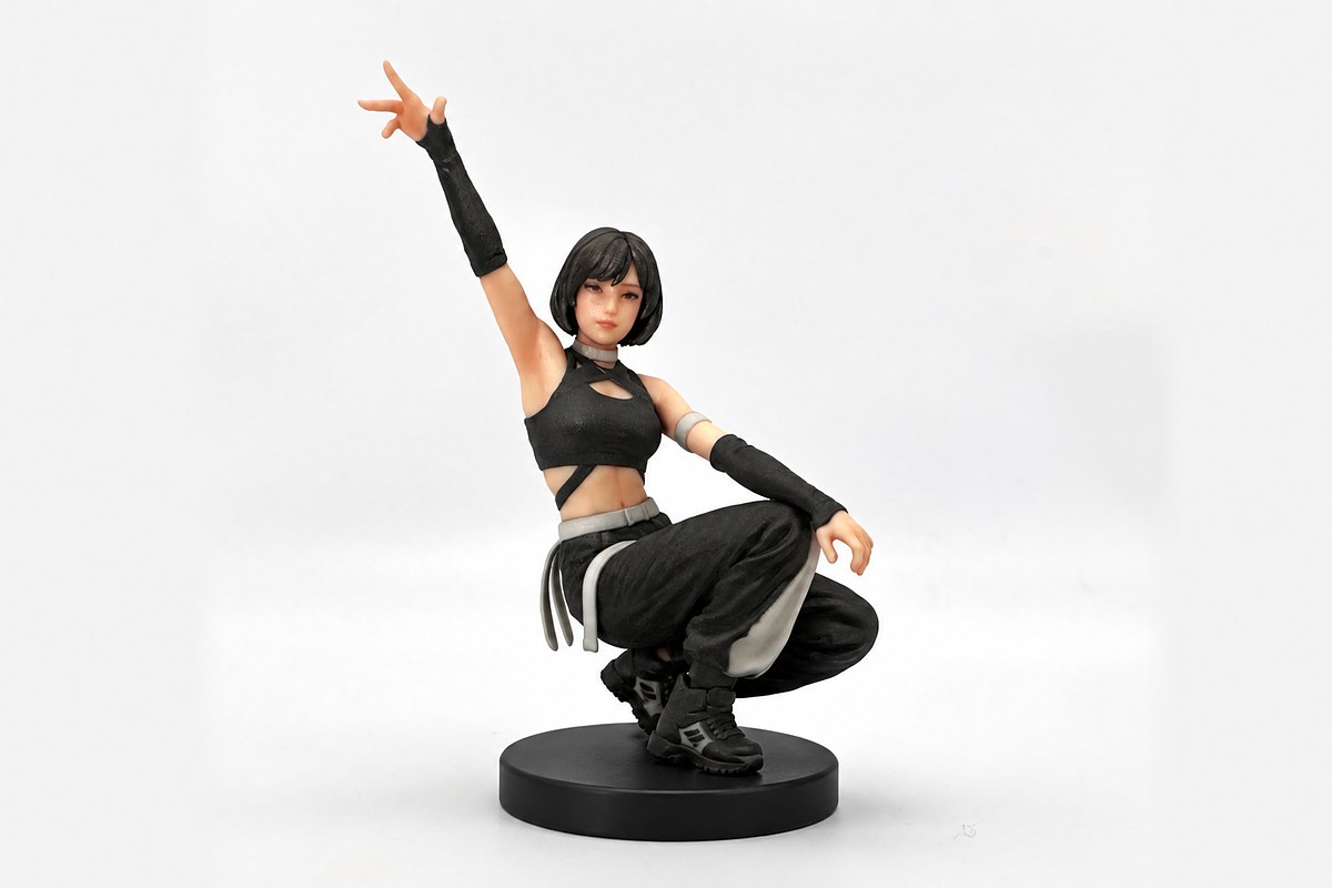 決めポーズのダンサーのフルカラー3Dフィギュア（実物）